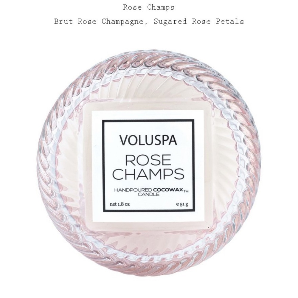 VOLUSPA ROSE CHAMPS CANDLE - Picture 2 of 6